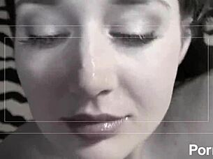 Melissa sodeluje v skupinskem sesanju, deli spermo in igra s pičkami s sladkimi amaterji