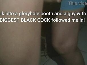 Férjem filmez, ahogy nagy fekete farkat szopok a gloryhole-nál, voyeurök nézik