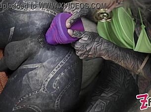 Ekstremno analno rastezanje sa tetoviranom femdom