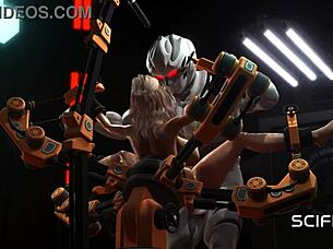 In sci-fi lab beleeft busty blonde extreme seks met android, ruwe kontneuk en kut stampen