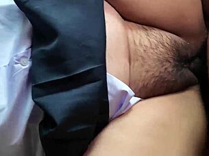 my cute chubby girlfriend with big pussy gets creampied in costume. watch the mess drip out with clear thai audio.