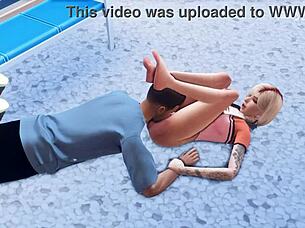 체육관에서 블론드가 도기스타일로 박히는 거 봤어, 3D 심즈4 애니메이션