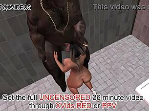 Milujem tento 3D nádherný BBC s copastou ázijskou v sprche, censúrované