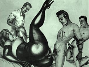 Desene erotice vintage din desene animate retro.