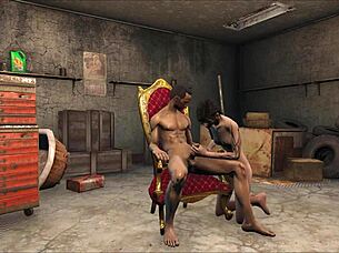 I Fallout 4, den brune heltinnen KREV tronen med intens KNULLING i denne 3D tegneserie hentai scenen