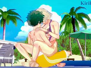 Himiko Toga a Mitsuki Bakugo sa oddávajú intenzívnemu sexu s Izuku Midoriya v My Hero Academia Hentai