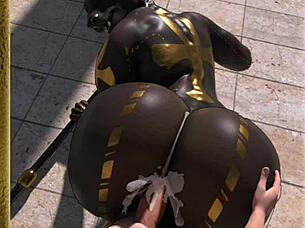 Anubis furry riehaantuu anaalissa ja creampie:ssa hentaissa