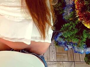 Does Step Sister Give Pussy After Christmas Dinner? Wet and Rough