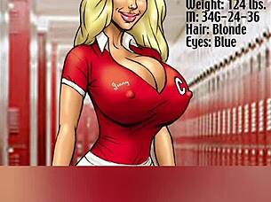 Two blondes make a bet involving a big black cock in this comic