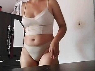 Latina milf shows huge pussy and big tits in homemade story