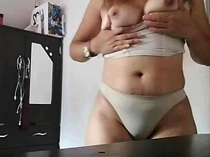 Latina milf shows huge pussy and big tits in homemade story