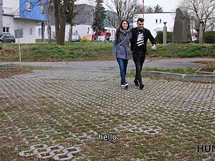 Cameraman meets teen couple in Prague, offers cash for sex