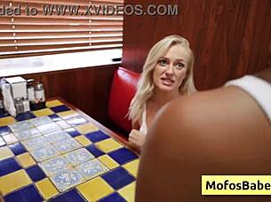 two horny waitresses fuck derek savage in public diner