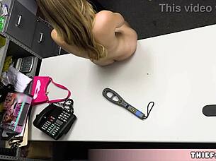 Cute teen shoplifter faces guards 😏