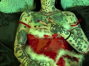 Milf Masturbates To Orgasm On Christmas Shelf