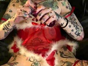 Milf Masturbates To Orgasm On Christmas Shelf