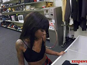 Ebony chick selling stuff, then getting pounded 😏