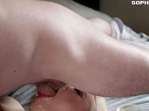 teen 18+ gets throat fuck and cum facial on big cock