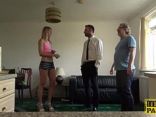 European Sub Slut In Heels Slapped During Rough Anal Choking