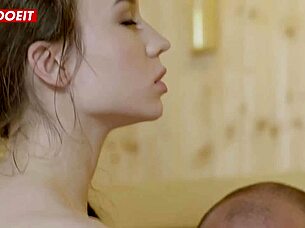 russian babe angel rush enjoys a sauna session