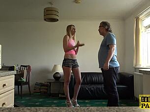 European Sub Slut In Heels Slapped During Rough Anal Choking