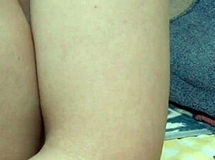 Asian soloist wets pussy with toys