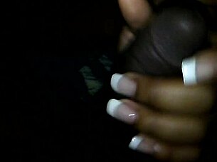 She sucks on a long fat cock head