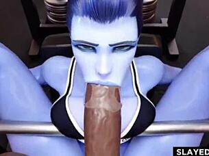 Hot Widowmaker and Raven in Monster Cock Compilation