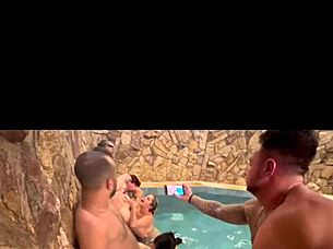 blowjob line at the motel pool party