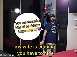 Cuckold Wife RESTS BLINDFOLDED While FRIEND HIDES In Closet