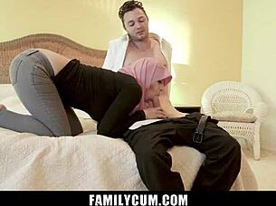 Stepbrother Seduces Hijab Stepsis for Forbidden Sex