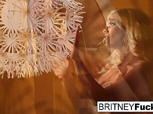 Sexy blonde teases her big tits and pussy!