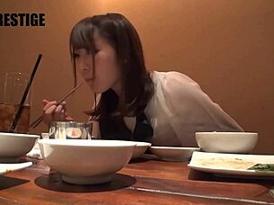 asian amateur with big tits gives blowjob using toys