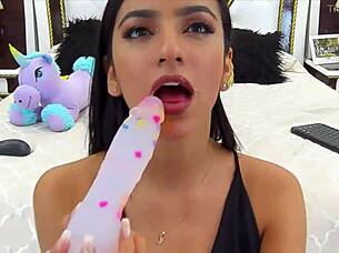 perfect model gives blowjob on webcam