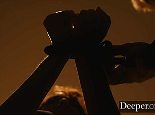 Deeper cecilia lion pushes every boundary with blowjob, ebony masturbation, bound facial in stockings