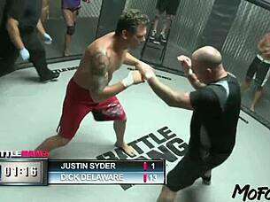 Brunette model wins facial after fight