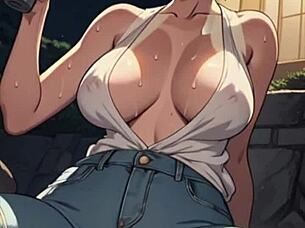 Ghibli anime girls in horny yoga pants creampied publicly with ahegao