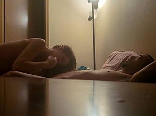 Amateur couple engages in blowjob and riding