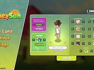 Honeysun gameplay part 1 starts awesome with red head flight attendant 😍