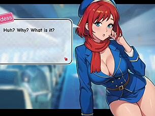 Honeysun gameplay part 1 starts awesome with red head flight attendant 😍