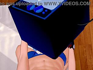 I rub the TV woman's vagina to warm her