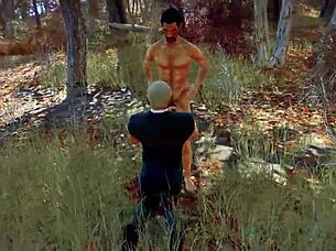 Stan And Jonathan Give Blowjobs In Forest Woods