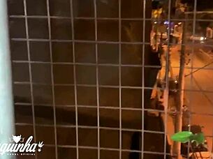 Milf gives outdoor blowjob on big cock