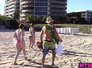 Naughty Bisexual Teen 18+ Bffs With Small Tits And Tattoos Give Blowjobs Before Riding Big Cocks