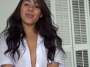 Flawless hot sexy girl talking about her day