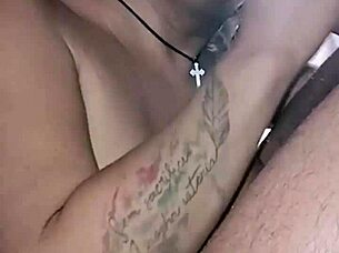 In parking lot, transsexual sucked big white cock and got cum on face