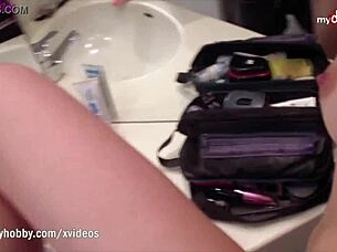 My dirty hobby: quick doggy and creampie in bathroom 😈