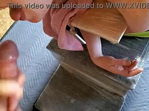 Giving it to her in the shop