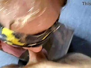 Giving it to her in the shop