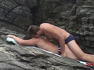 i'm the tan dick addict getting my ass banged doggystyle by big hard cock on beach, fingering myself in bikini